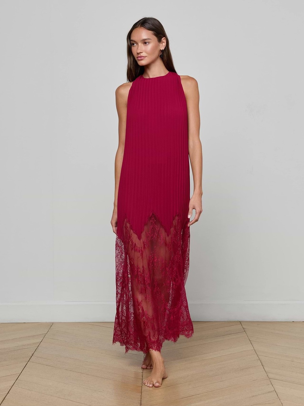 L’AGENCE Adalynn Cover-Up Dress Black Cherry